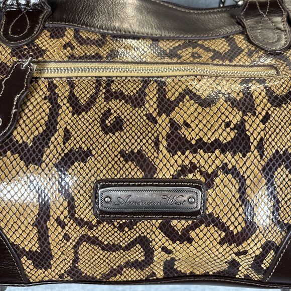 American West‎ Snakeskin Embossed Leather Purse Zip Magnetic Pocket Rare Limited - Picture 3 of 16